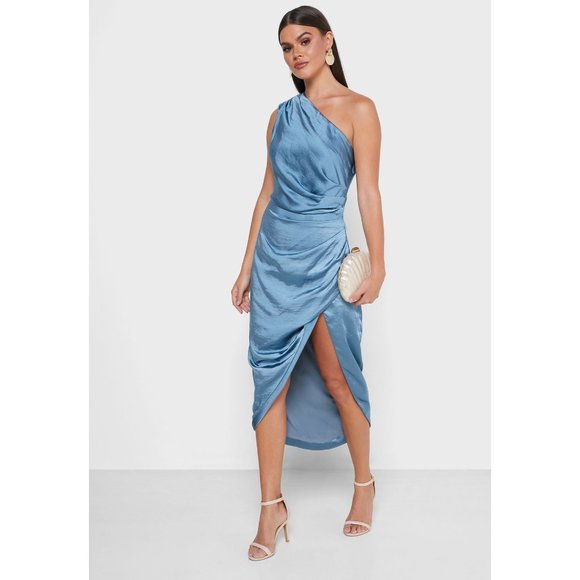 ELLIATT Cassini Satin Dress in Blue small - Picture 16 of 16